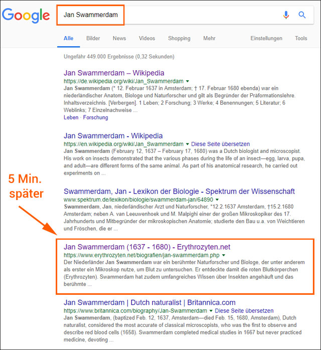 Google-Ranking für 